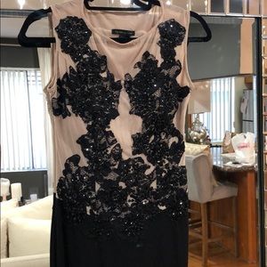 Sequin appliqué gown